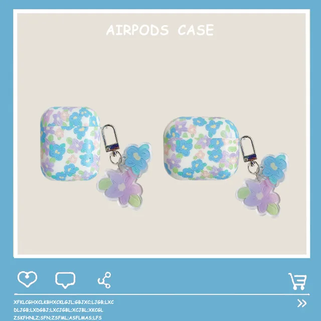 Matte Fresh Flower with Floral Keychain Cover for Apple AirPods 6