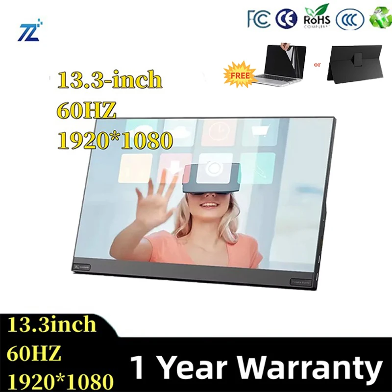

13.3 inch 1920*1080 60 Hz Portable Gaming Monitors 4k Oled Portable Monitor Portable Non Touch screen Monitor