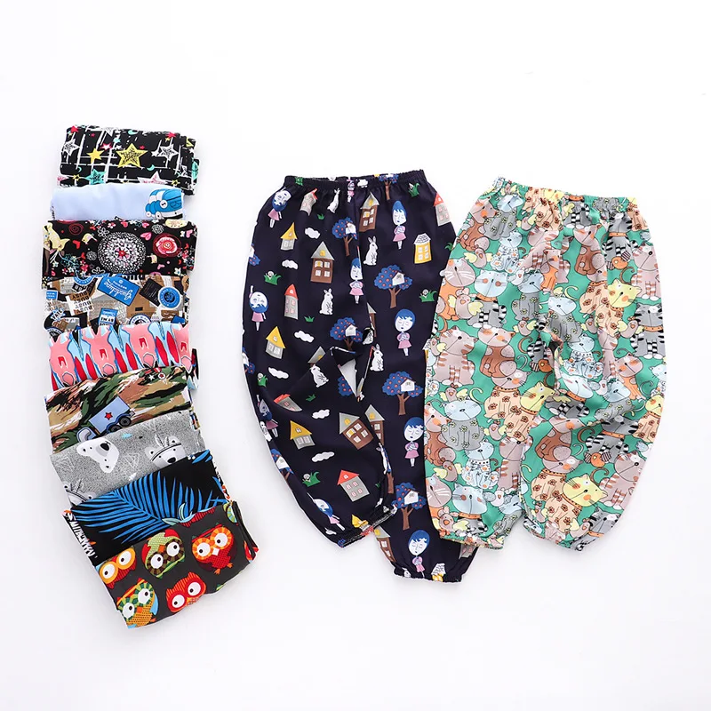 Summer Boys Girls Pajama Bottoms Kids Sleepwear Children Clothes For Teenagers Beach Pants Casual Pants Anti-mosquito Trousers