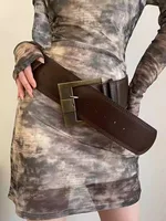 Punk Style Design Wide Belt for Women Wasteland American Sexy Style Girdle with Skirt Jeans Waist Belt
