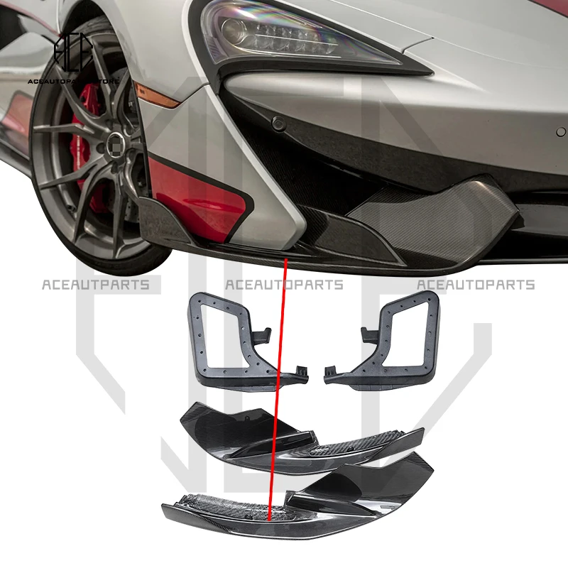 

Car Front Bumper Wrap Angle Protection For McLaren 540s 570s 570Gt Vors Style Wrap Angle Splitter Carbon Fiber Auto Modification
