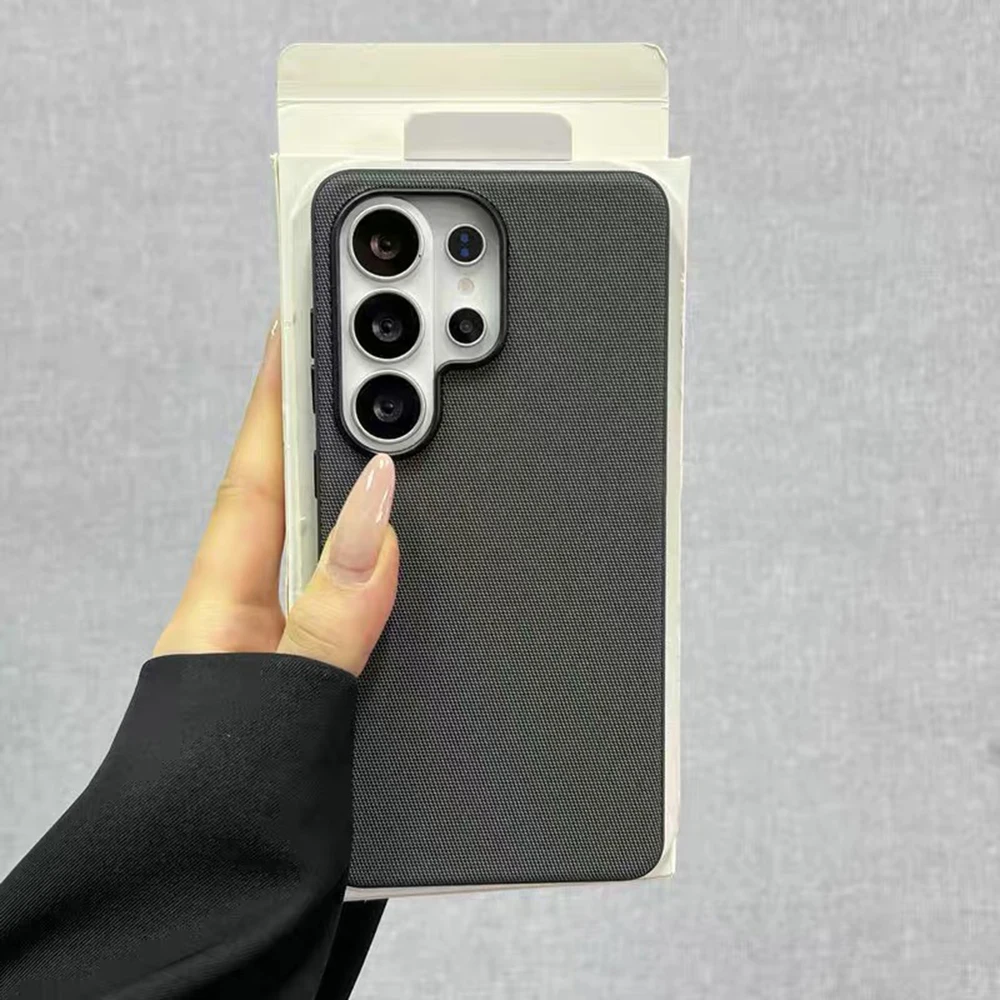 Premium Woven Fabric Magnetic Case with Matte Anti-Slip Bumper Cover
