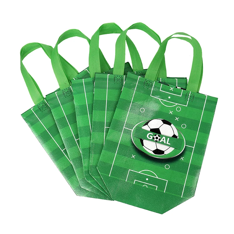 5/10 Stück Sport-Themen Fußball-Geschenktüten, Vlies-Einkaufstaschen, Geburtstagsgeschenke für Jungen, Gastgeschenke für Süßigkeiten-Verpackung – Detail 7