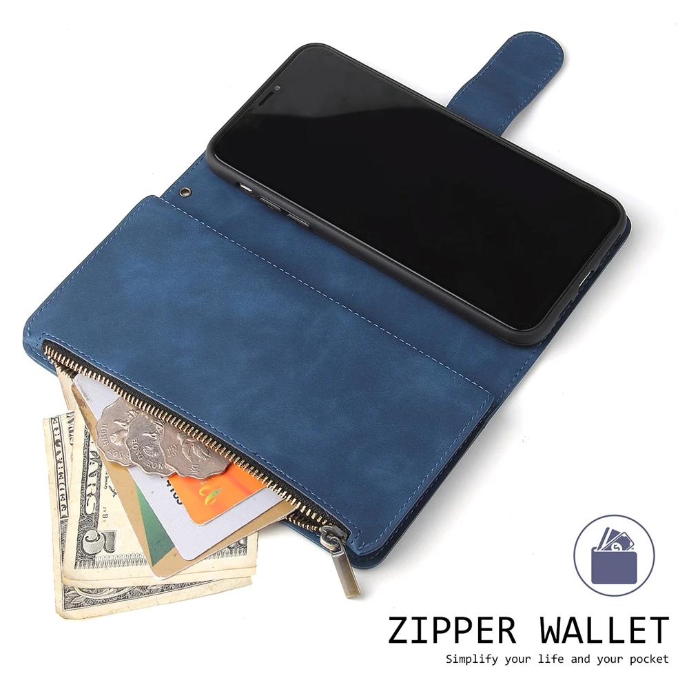 Lanyard Zipper Wallet Leather Phone Case Cover