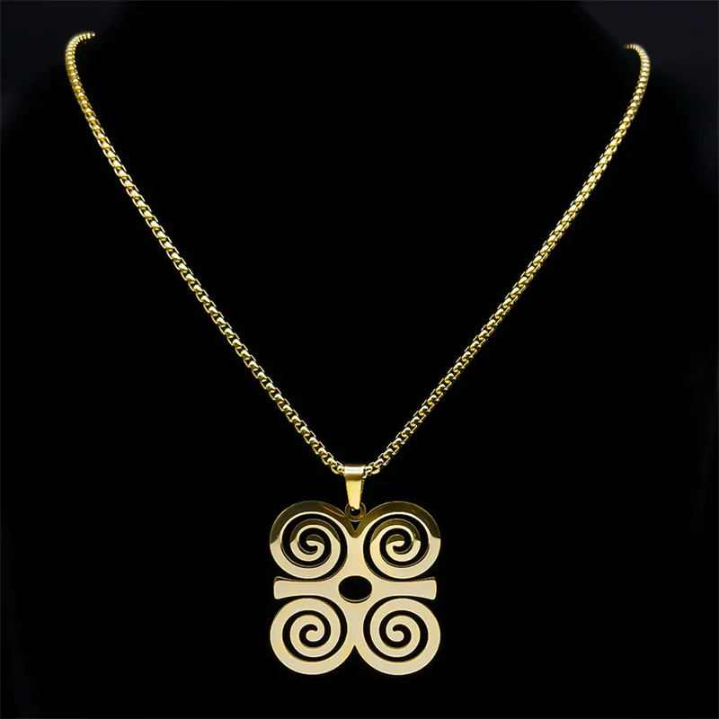 Gioielli con simboli Adinkra Collana con ciondolo in oro
