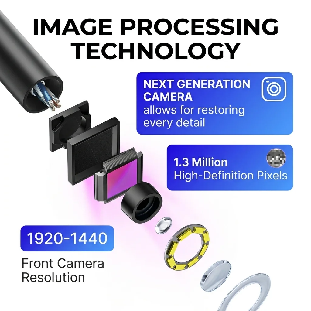3MP Industrial Endoscope Camera Single/Dual Lens Mini Inspection Camera for Iphone Waterproof Pipeline Borescope Type C 4
