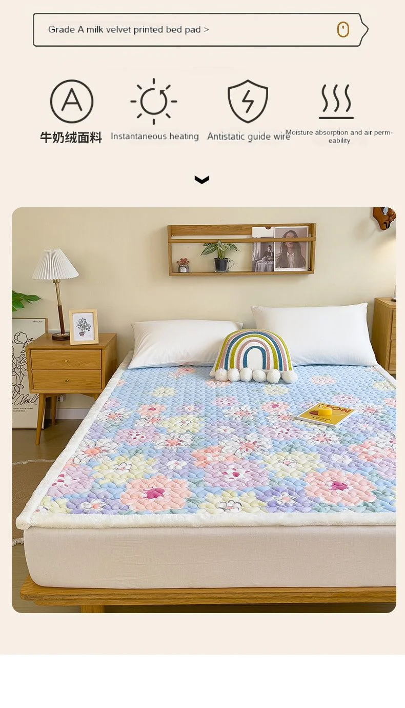 Description Picture 4 of itemThick and Warm Plush Bed Mattress, Thick Bedding Mat, Breathable Mattress, Student Dormitory, Winter