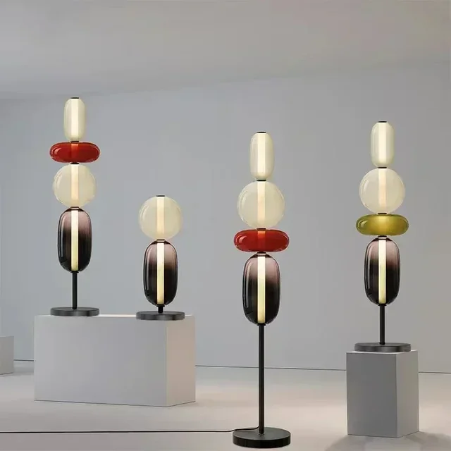 Italian Design Creative Glass LED Floor Light Colorful Decorative Modern Table Lamps Living Study Room Interior Lighting Fixture