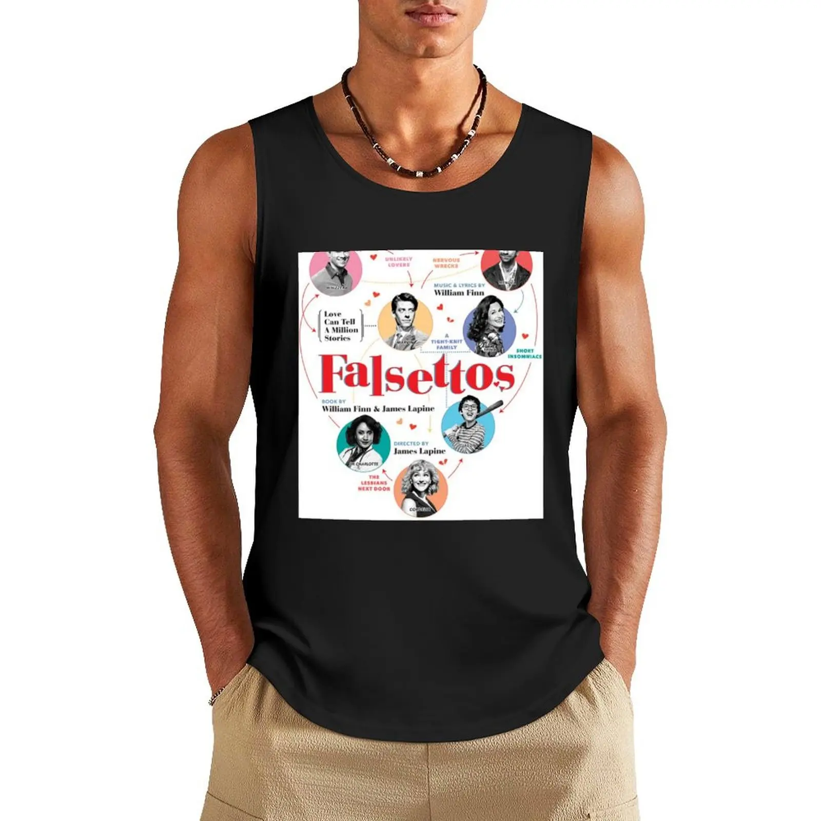 

Falsettos 2016 Poster Tank Top Men's summer vest t-shirts man Men's vest Gym clothes