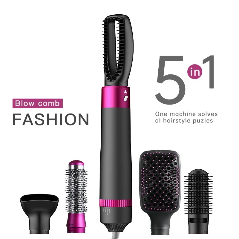 5 In 1 MultiFunctional Hair Curling Dryer Comb Hot Air Styler Brush Curling  Iron Dual-purpose Hair Curler Straightening Tool - AliExpress