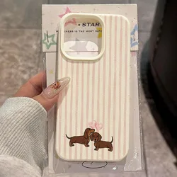 Trendy Pink Striped Puppy Cocktail TPU Phone Case with Brand Pattern for Poco X5 Pro (1)