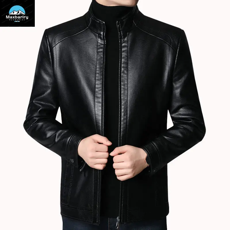 

2023 New Men's Winter Leather Clothing Fashion Casual Slim Fit Artificial Leather Suit Coat Luxury Men's High Quality Clothing