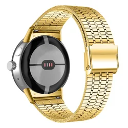 Stainless Steel Strap Wristband Bracelet Replacement Accessory for Pixel 3 45mm (Gold)