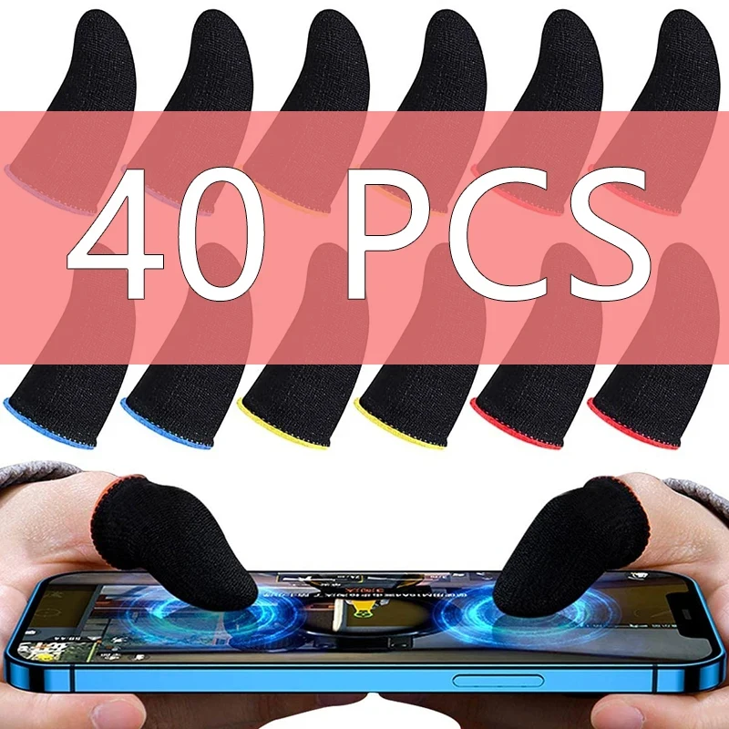 Fingertips For Game PUBG Mobile Anti Slip Finger Glove Game Controller Finger Sleeve For Touch Screen Mobile Gaming 20pair 40pcs game finger cover