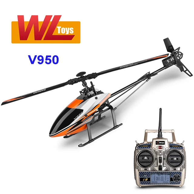 Вертолет WLtoys V950 RC RTF 2,4G 6CH 3D 6G бесщеточный двигатель радиоуправляемый самолет безвоздушный пульт дистанционного управления игрушки подарок для друга 1