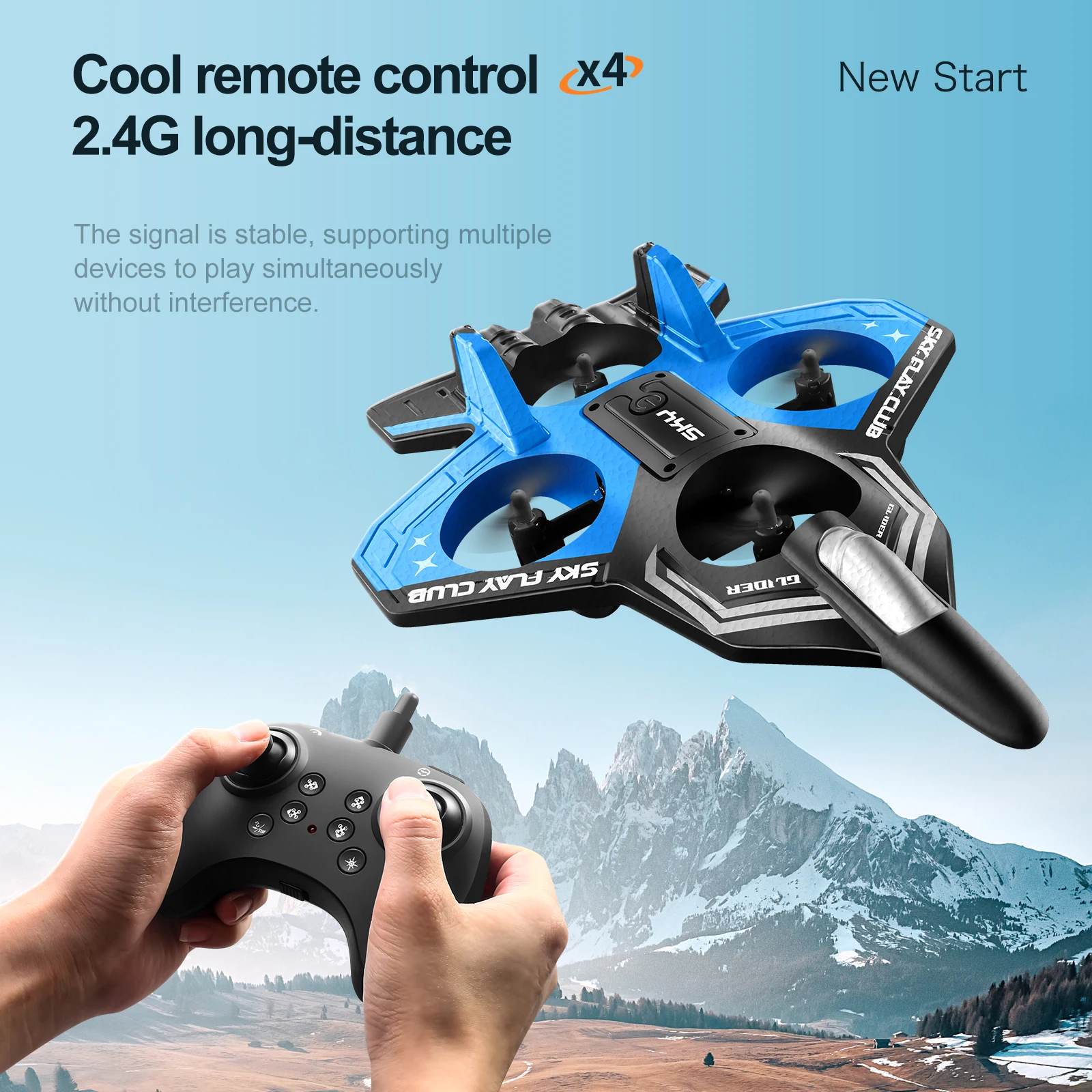 New remote-controlled glider, gravity sensing stunt foam aircraft, dazzling lights, rechargeable anti-drop drone, children's toy