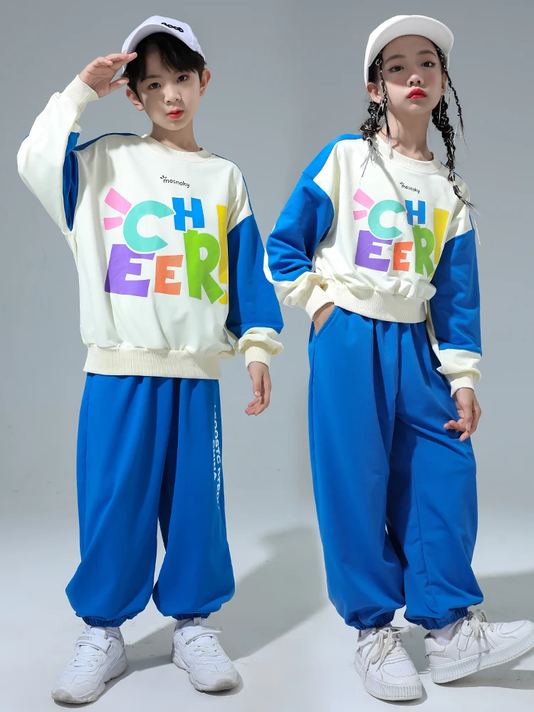 

Boys street dance trendy clothing cool and handsome motorcycle children's jazz walk show girls jazz dance clothing hiphop perfor