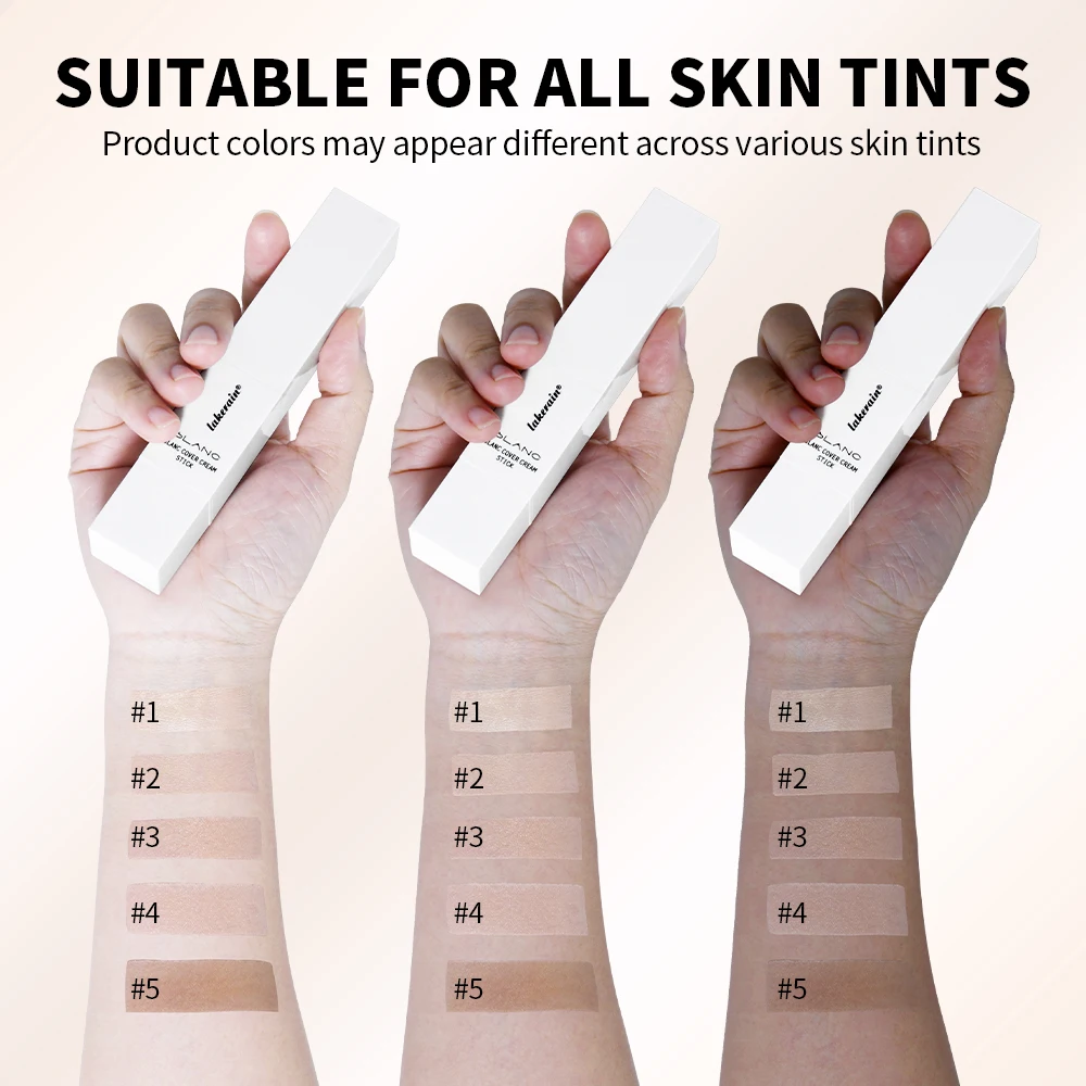 Foundation Stick mit Farbwechselfunktion und abnehmbarem Pinsel, Blanc Cover Cream Stick, hochdeckende Make-up-Basis_voghion.com