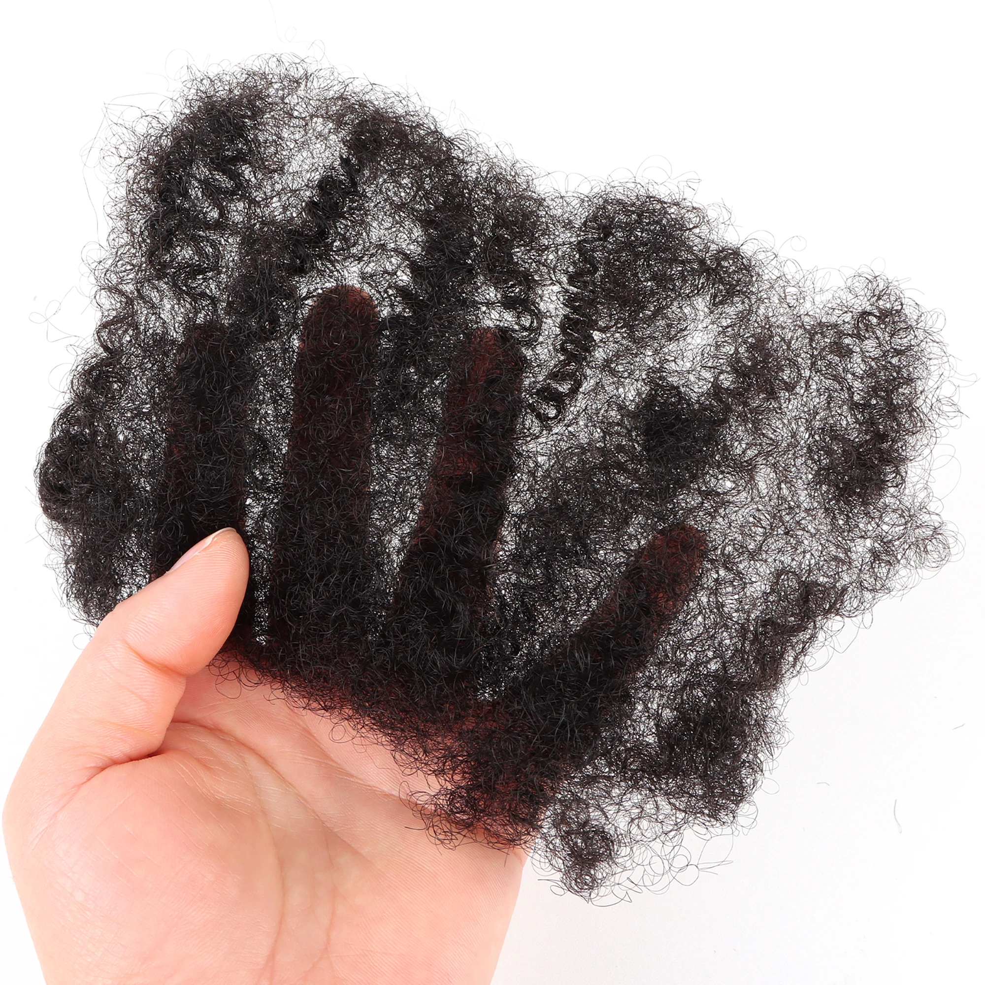 AHVAST Tight Afro Kinky Hair Bulk 100% Human Hiar For Crochet DreadLocks Of Black 8 inch Repair Locs