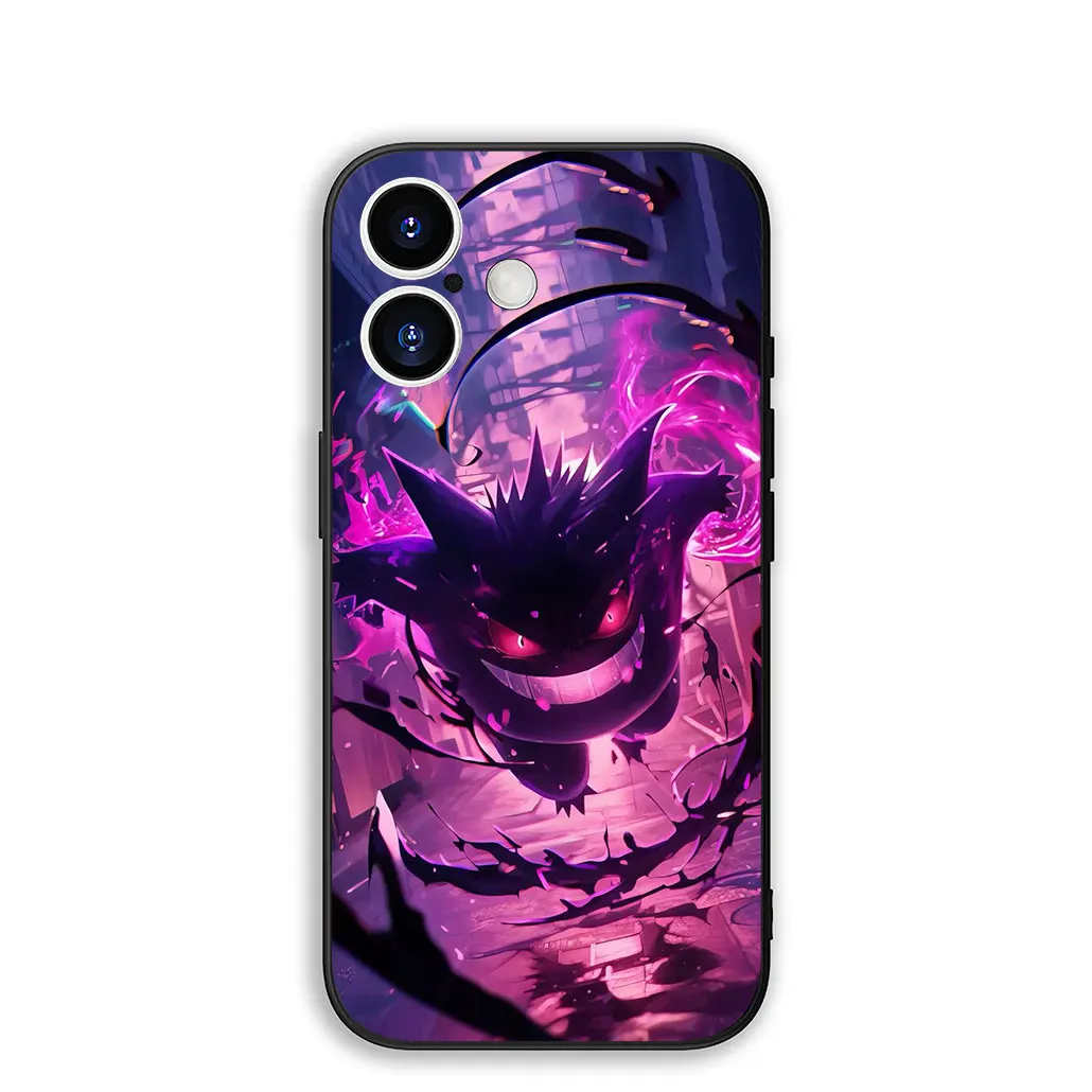 Soft Cover Phone Case with P-Pikachus and Gengar Design