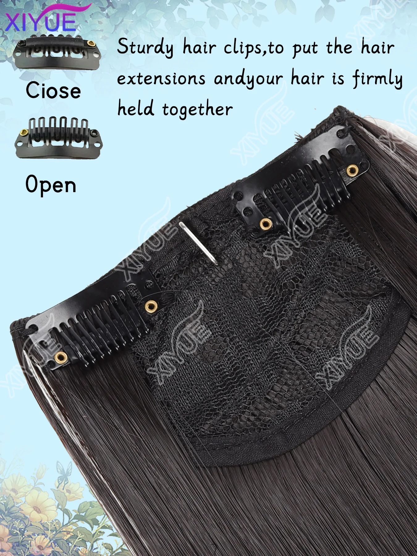 XIYUE Synthetic Wig Three-piece Long Straight Hair Fluffy Wig For Women With Long Hair Invisible Traceless Hair Extension Wig