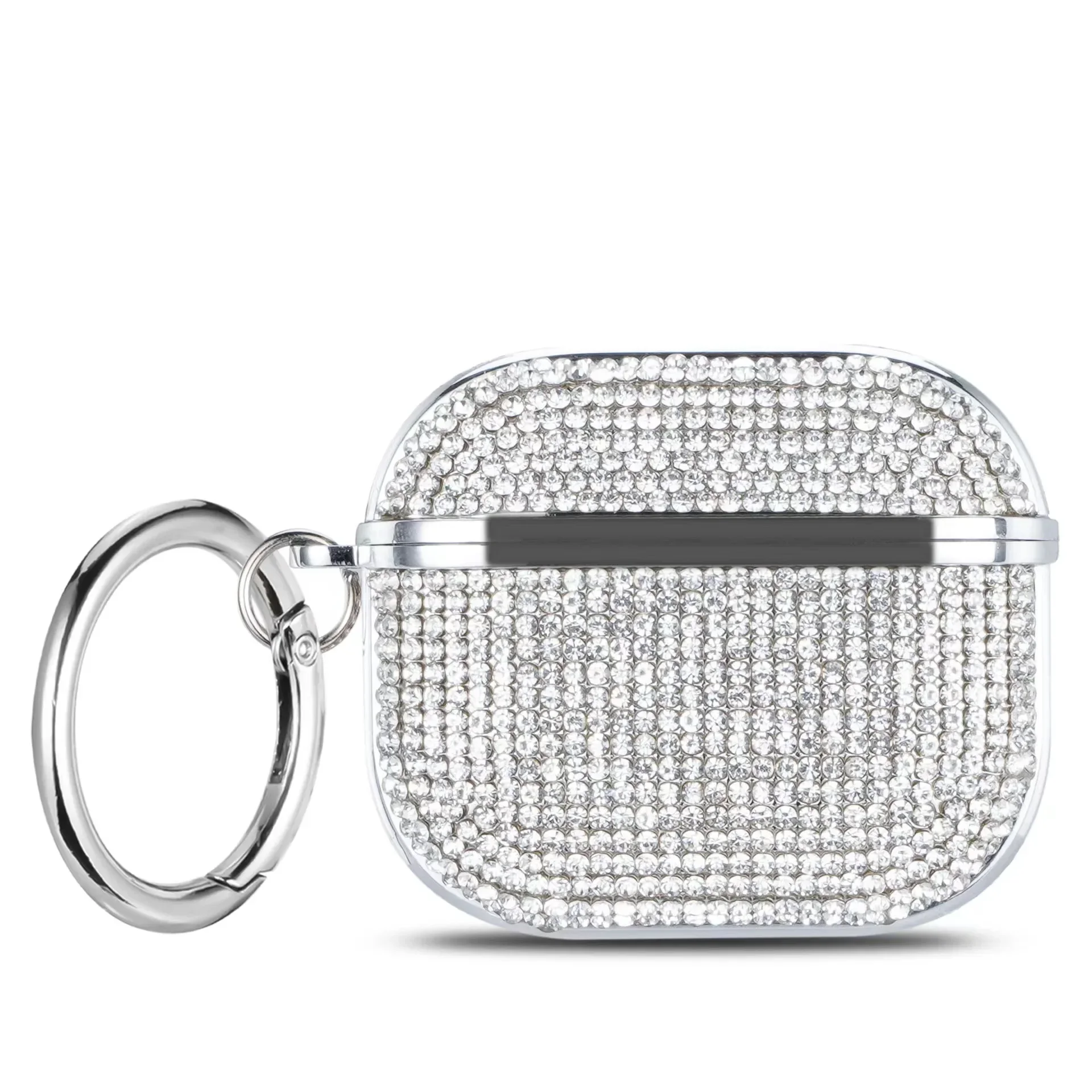 Sparkling Rhinestone Bling Hard Plastic Earphone Case with Hook - Elegant Gift