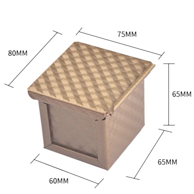 Square Loaf Pan Toast Mold Bread Pan Pullman Loaf With Lid Cover Non-Stick Mini Water Cube Toast Box