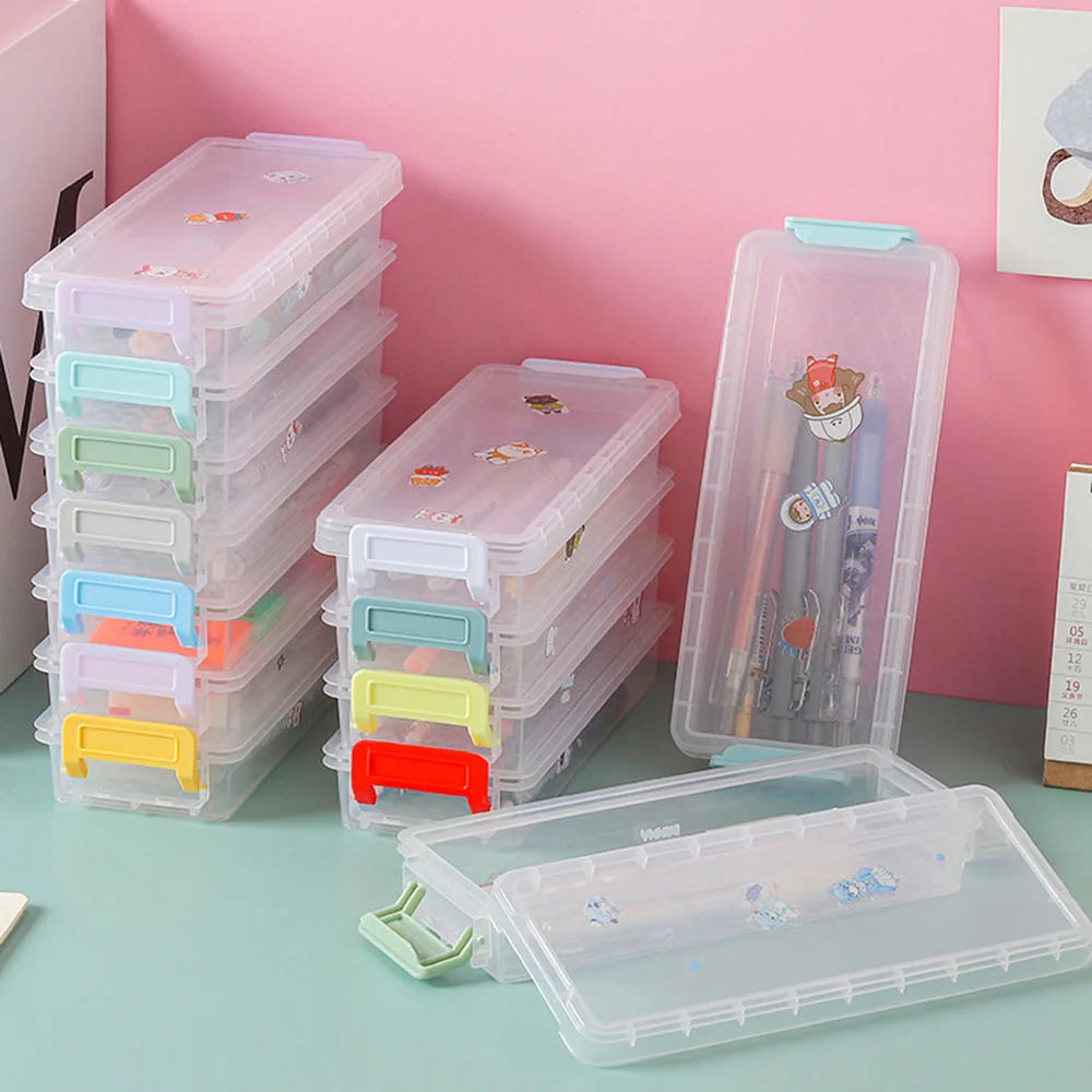 

Double-layer Desktop Stationery Organizer Large Capacity Tool Pencil Storage Box Transparent Bead Container For Diamond Painting