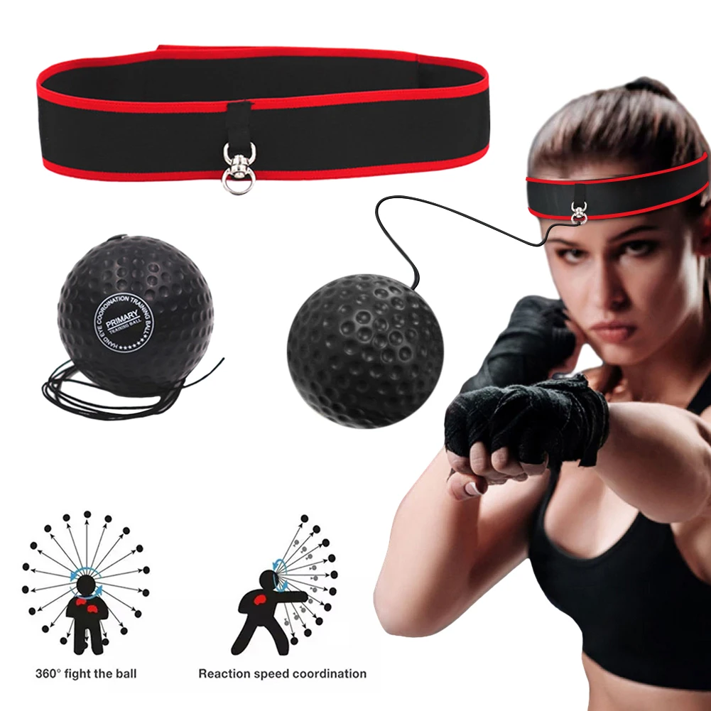 Boxing Punching Ball Head-mounted Reflex Speed Training Ball Hand Eye Coordination Exercise Headband Kids Adults head mounted speed ball boxing speed ball boxing reaction ball