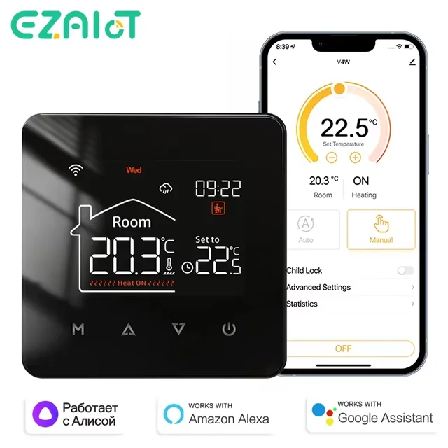 Tuya Smart Home Thermostat น้ําไฟฟ้าเครื่องทําความร้อนใต้พื้นหม้อต้มแก๊ส WiFi อุณหภูมิรีโมทคอนโทรล Google Alexa 1