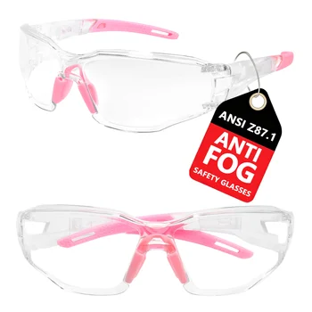 Adjustable Frames,  Anti-Fog Goggles, Safety Glasses for Men and Women,Clear Lens,Blue Light Blocking, Eye Protection,  HM12