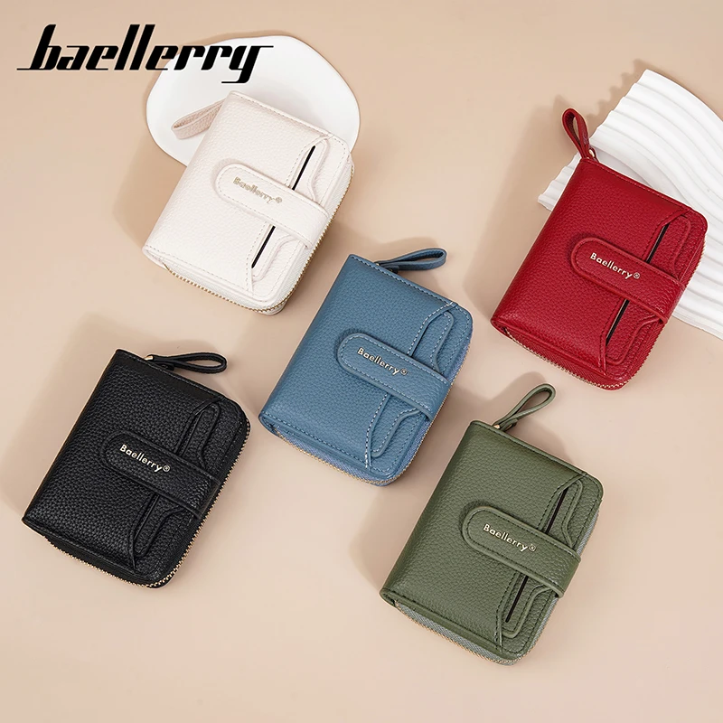 New Short Women Zipper Wallets Large Capacity Card Holder Brand Female Purses Quality Coin Pocket Photo Holder Wallet For Girls 6