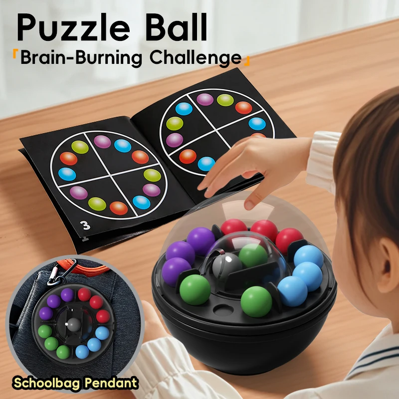 Boule de Puzzle rotative, jouet casse-tête avec crochet de suspension, jeu d'apprentissage interactif, sensibilisation spatiale, pensée logique