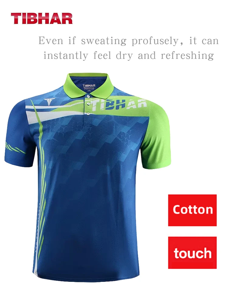 Sport T Shirt Tibhar 02303 Men Women Table Tennis T-shirt Short Sleeve Shirts Clothes Sportswear Top Ping Pong T Shirt