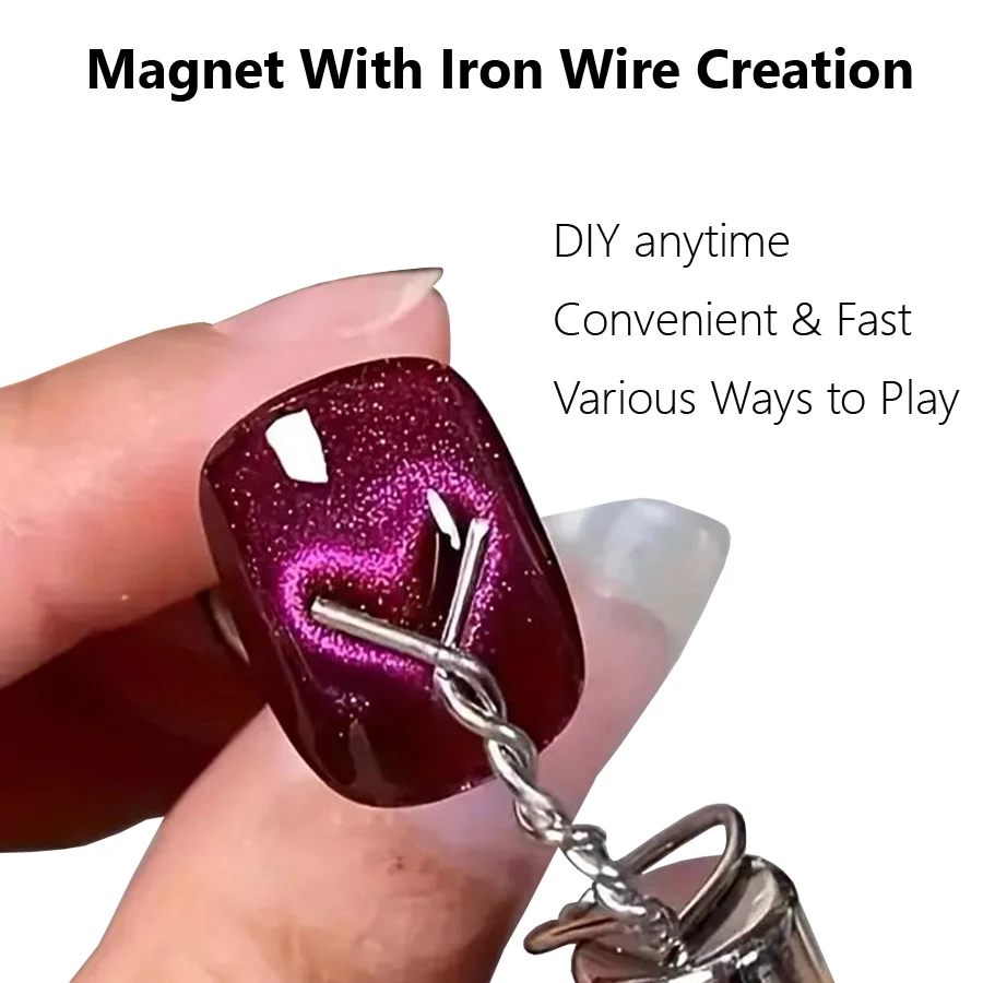 Magnetic Nail Art Tool Set Iron Wire Precision Heart & Ingot Design Magnet Stick For Cat Eye Polish Effects magnetic nail art tools cat eye nail tool magnetic nail tools magnetic nail pen