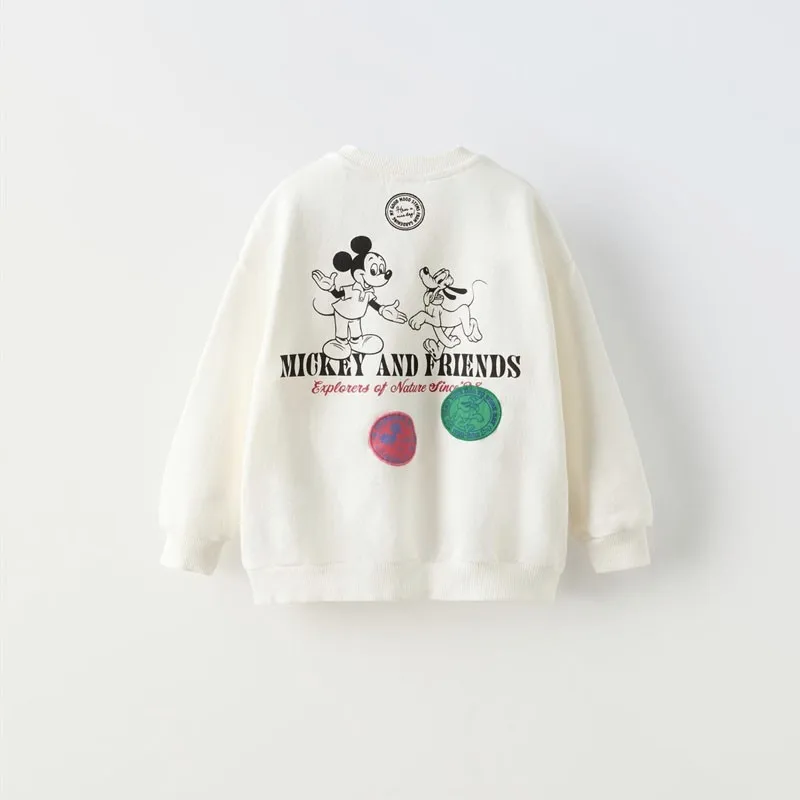 Baby Boys Clothes Mickey Sweatshirt Autumn Tops Loose Fashion Boutique Children's Wear Long Sleeved Hoodie O-neck Pullover Top
