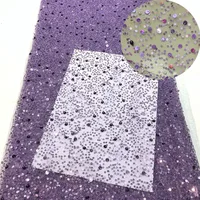 French Style Sequin Mesh Lace Fabric Pearl Bead Heavy Craft Tulle Soft Net For Sewing Women Luxury Dress Robe Trailing Trimming 5