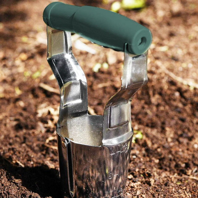 Fém Izzó Ültetvényes Kézi Ültető Rugó Fogantyúval Automatikus Kioldó Transzplanter Növényi Füves Plugger Szerszám - Image 3