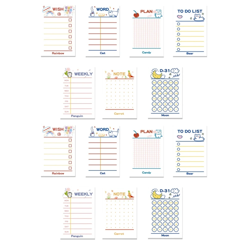 

14Pack To Do List Notepad Cute 9X6 To Do List Planner Sticky Notes Daily Lined Sticky Notes For Work Planner, 600 Sheets Durable