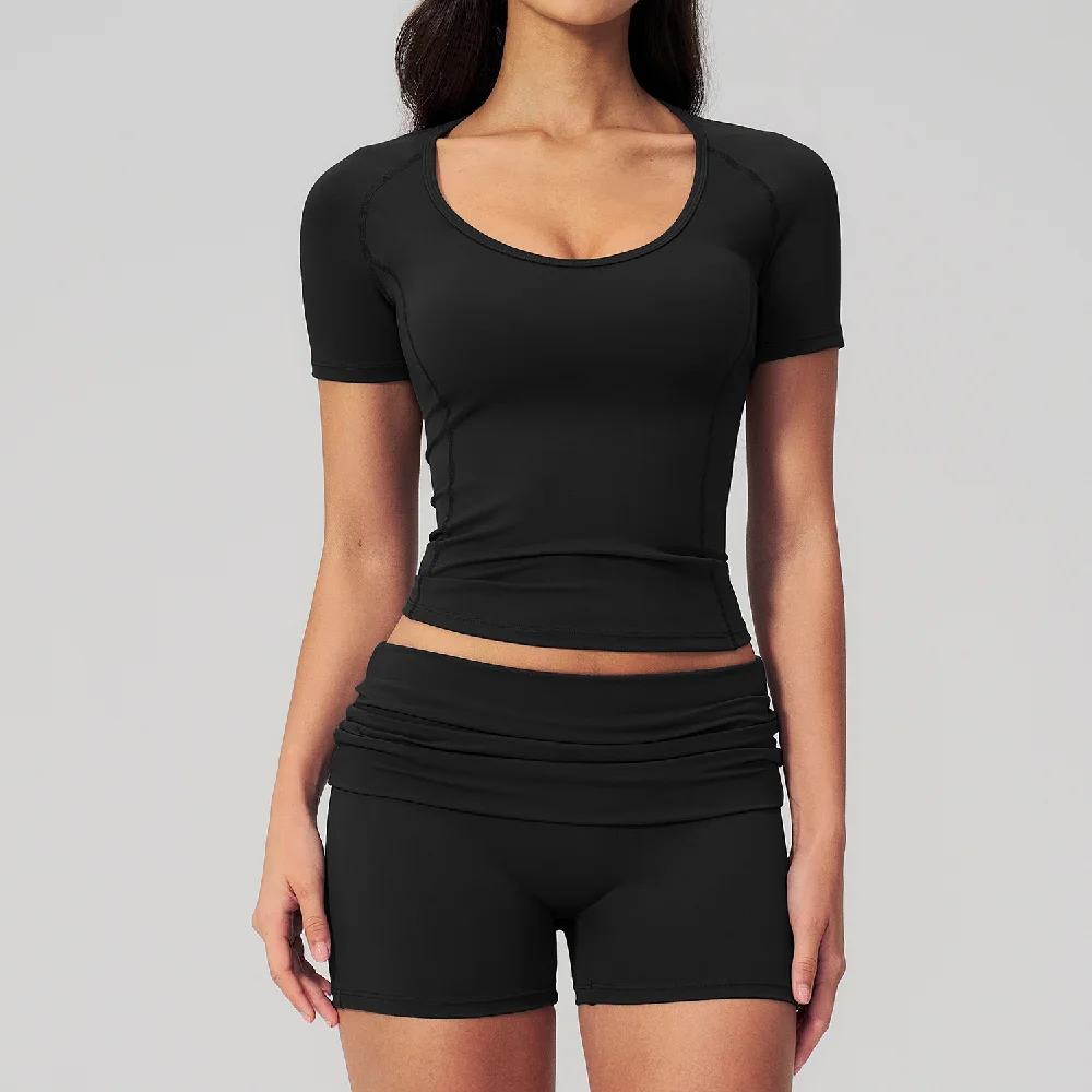 Summer 2PCS Tracksuits Yoga Suit Female Fitness Suit Running Workout Tops Shockproof Crop Sports Top Athletic Wear Sports Suit 5