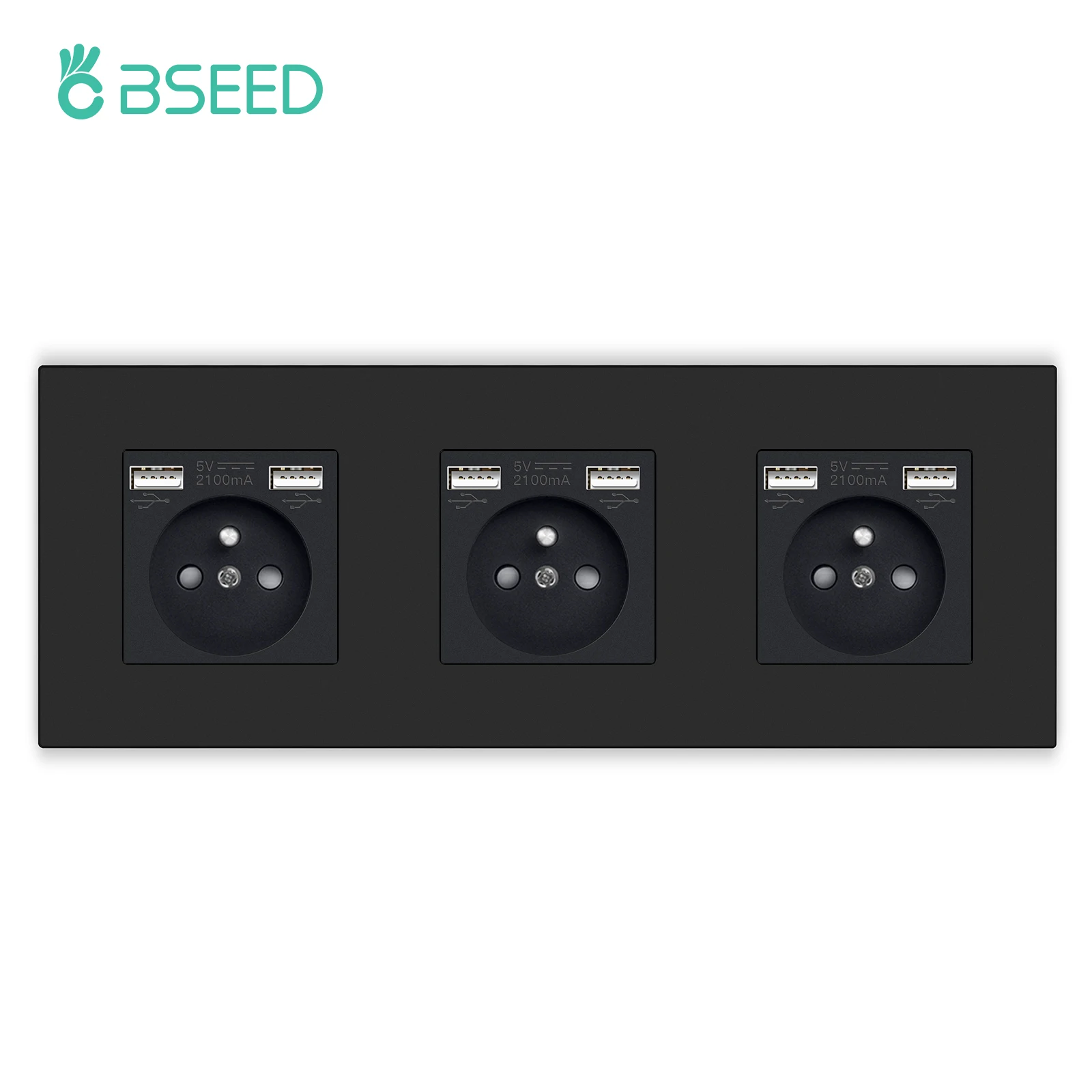 BSEED Francia Standard Presa francese a parete singola Spina doppia con