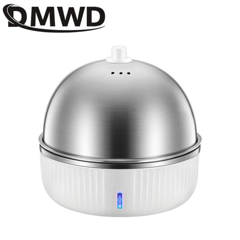 DMWD Household Electric Egg Steamer Boiler Stainless Steel Automatic Multi Food Cooker 7 Eggs Egg Custard Steaming Cooker 220V
