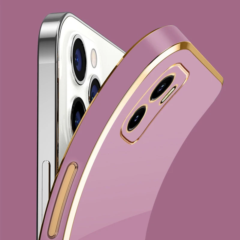 Luxury Silicone Square Plating Back Cover for Xiaomi Redmi - Enhanced Protection and Style