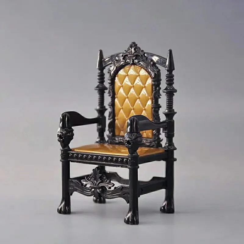 王の椅子のミニチュアチェア、ドールハウス兵士のシーンアクセサリー