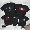 New 1st Birthday Space Shirt Funny Rocket Print Family Matching Outfits Dad Mom Bro Sis Tshirts Baby Romper Birthday Party Gifts 1