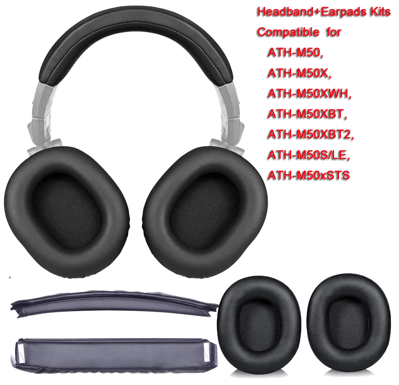 M50X Headband EarPad Kit For Audio Technica ATH M50X M50XBT M50XWH m50x-headband-earpad-kit-for-audio-technica-ath-m50x-m50xbt-m50xwh