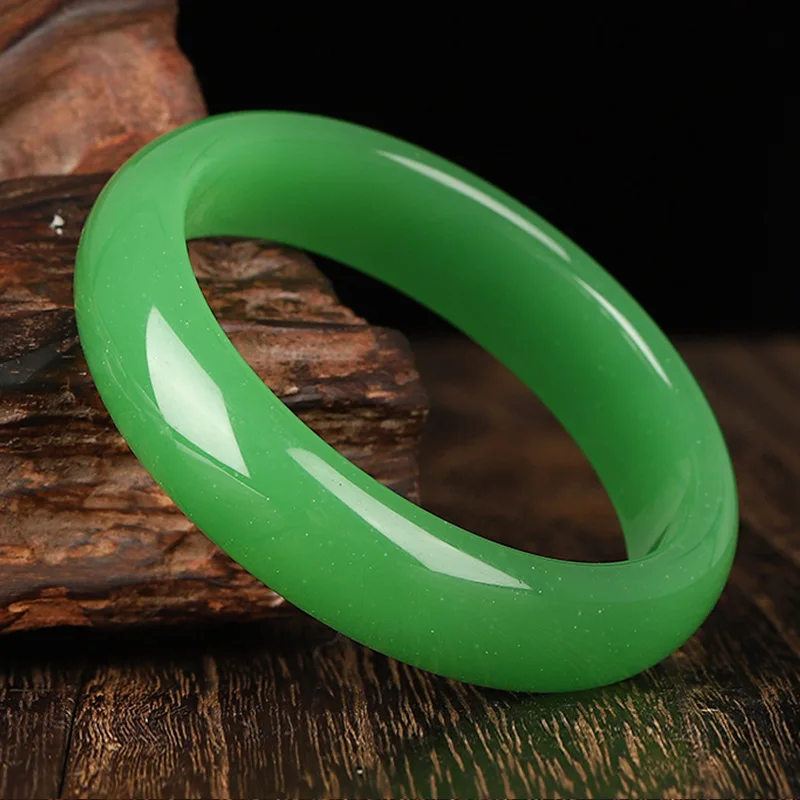 

Apple Green Jade Jade Stone Bracelet Full of Green Ice Fashion Versatile Bracelet