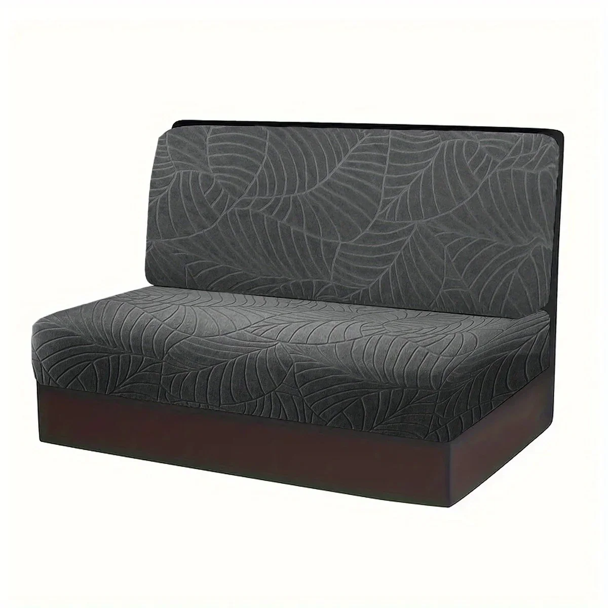 2pcs/Set Water Resistant Leaf Texture Jacquard Stretch RV Dinette Cushions Cover Spandex Soft RV Camper Car Bench Seats Covers chair cover