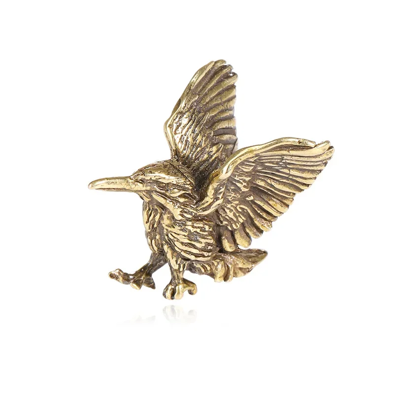 Brass Opening Wing Mini Eagle Bird Art Decoration Home Living Room Office Tea House Yoga Room Decoration Statue Sculpture Gift
