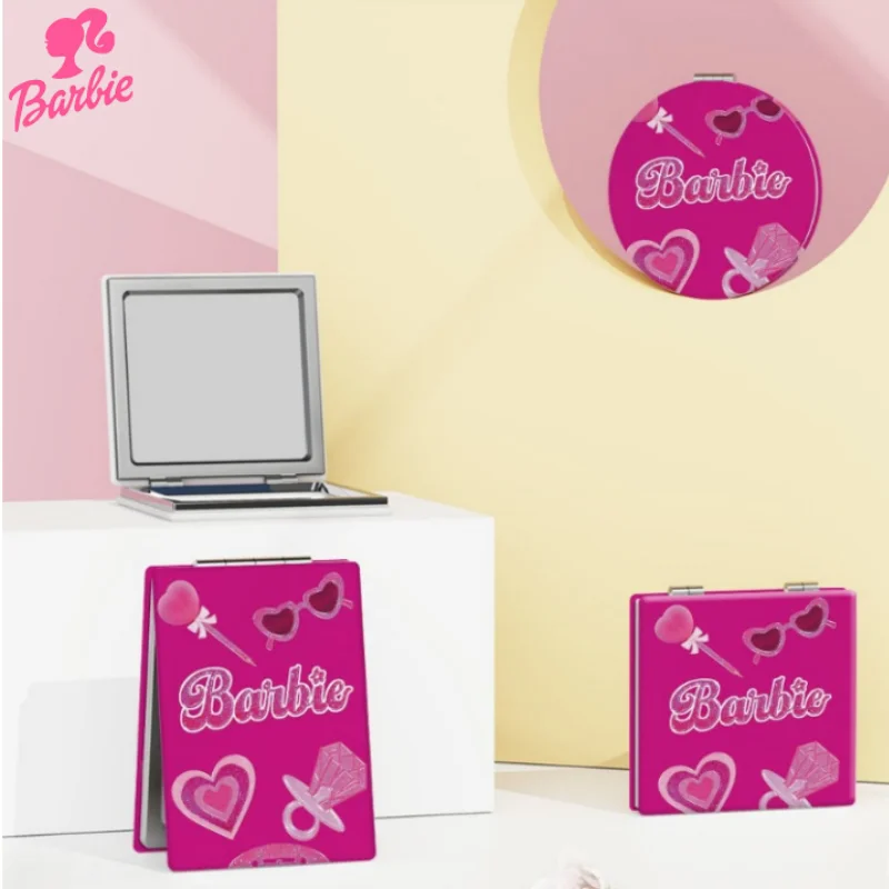 

MINISO Cute Barbie Girl New Cartoon Pattern Small and Lightweight Foldable Portable Flip Makeup Mirror Holiday Gift Wholesale